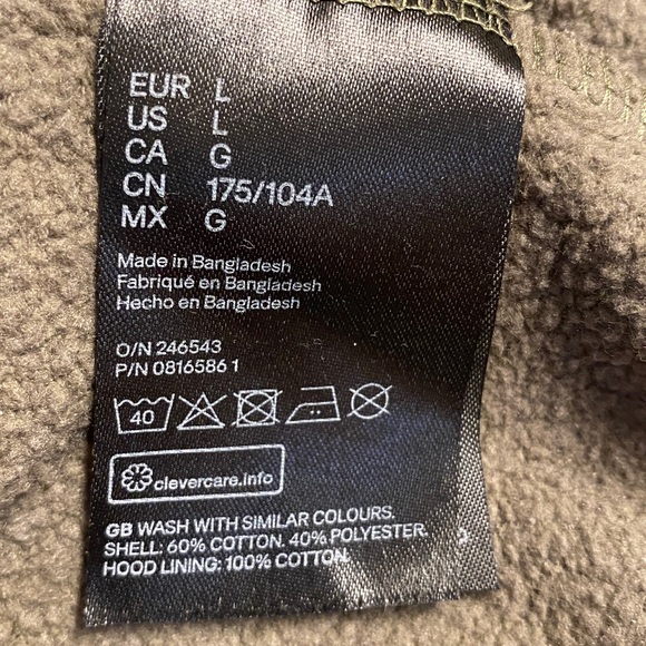 H&M (Divided) Women’s Cropped Hoodie Olive Green Size Large - Picture 6 of 6